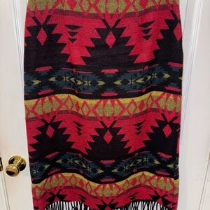David Paul Aztec Patterned Skirt